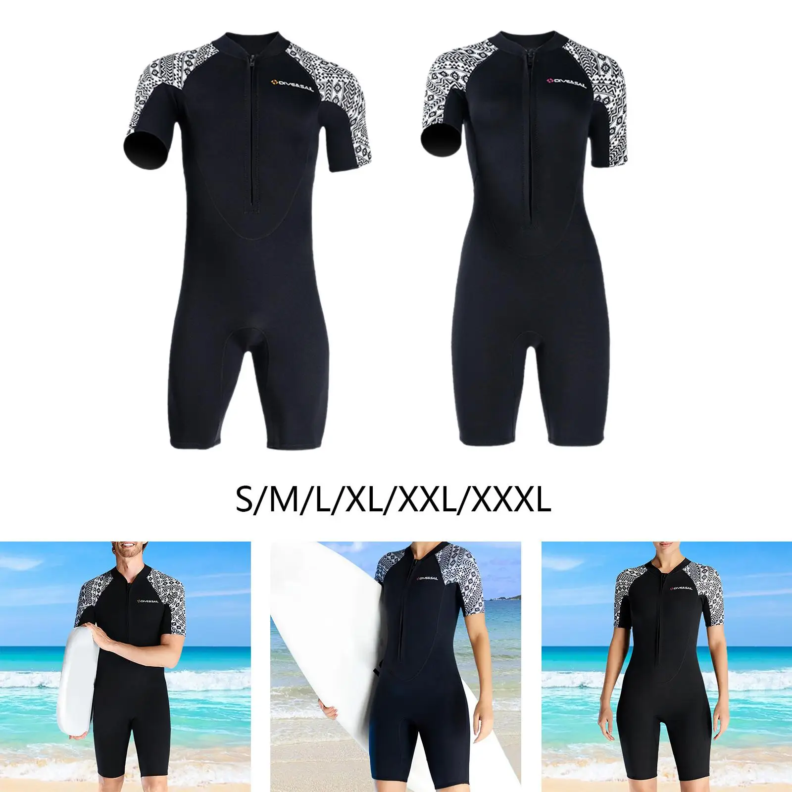 Shorty Wetsuit 3 mm neopreen duikpak voor snorkelen, duiken, zwemmen