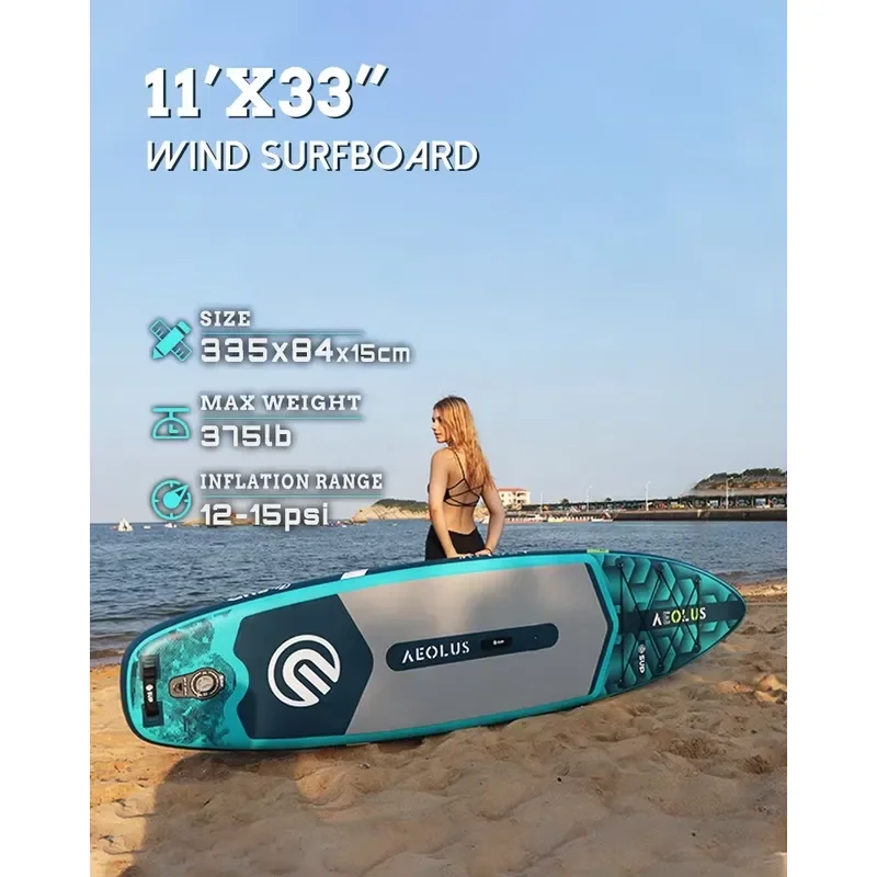 ESUP 11ft Inflatable SUP Board with 4.2m Sail Kitesurfing Windsurfing Set Paddle Board  Water Sports Adult Beginners