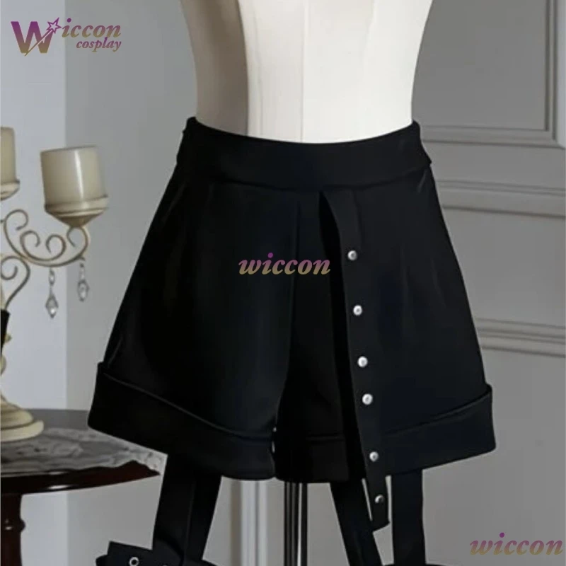 Cos Room Store Ouji Jirai Kei Lolita Ouji Style White Shirt, Black Vest Shorts Set Gothic Alt Femboy Prince Vintage High Waist - view 6