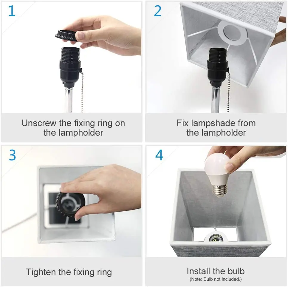 HLZS-USB-Nachttischlampe mit 2 USB-Schnellladeanschlüssen, praktische Zugkette, 1-teilig, EU-Stecker