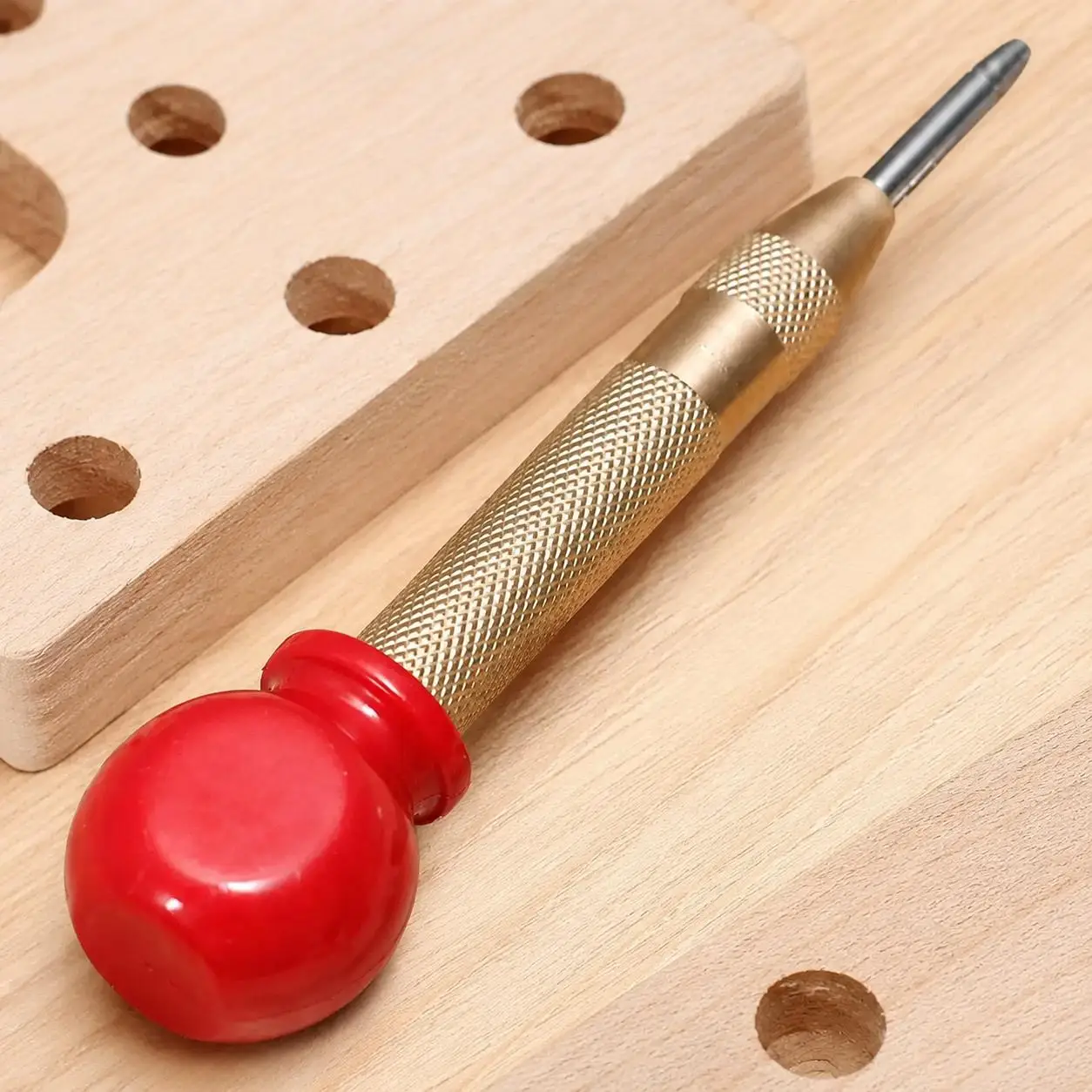 Multifunction Auto Center Punch Tool Spring Loaded Hardened Steel Precision Self Centering Drill Hole Positioning Marker for Metal Wood Glass Emergency Car Window Breaker Safety Heavy Duty Manual Tool Set