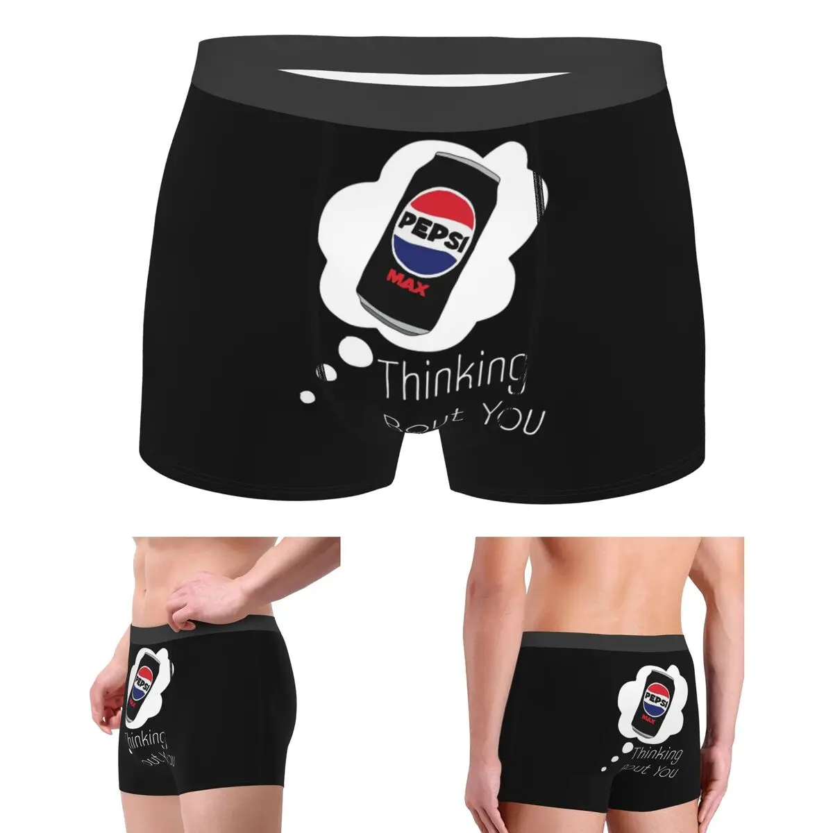 

Трусы-боксеры, шорты Thinking Bout You Pepsi Max, мужские дышащие трусы для Homme, мужские подарки бойфренду