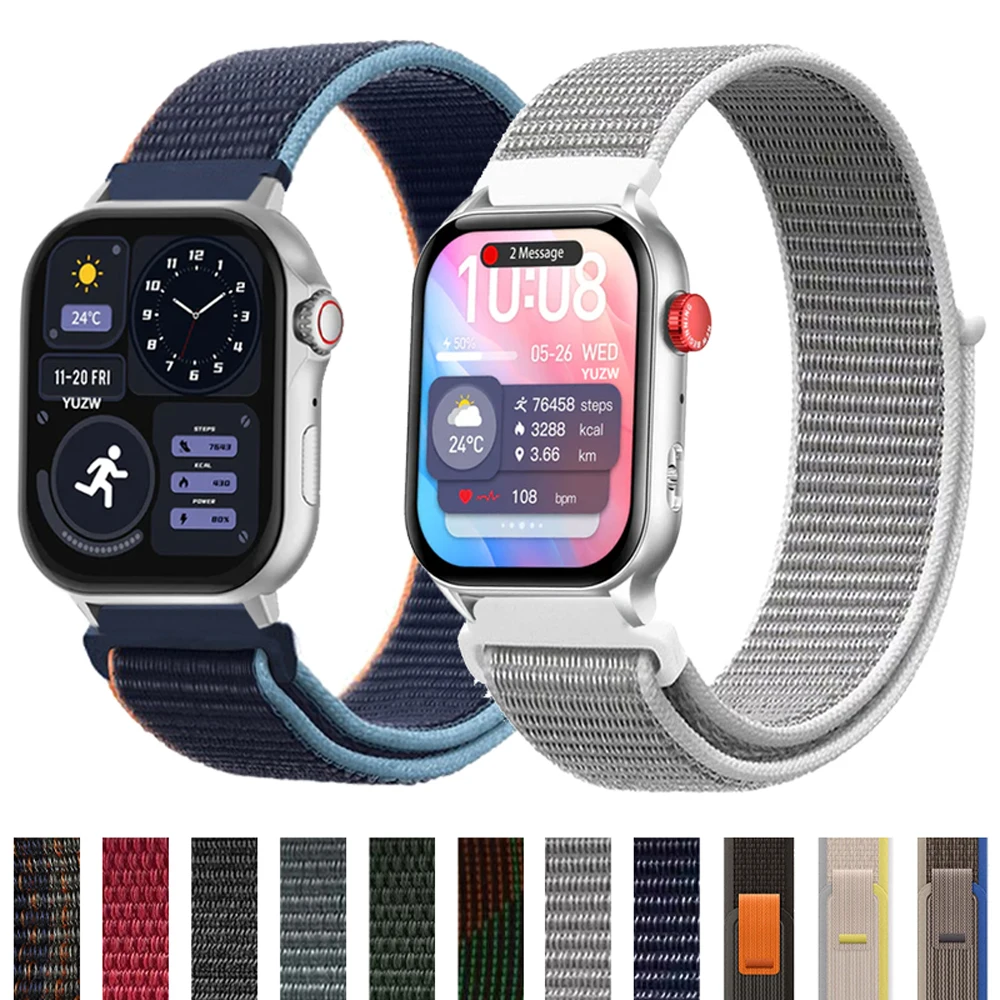 النايلون حلقة حزام ل COLMI C81/P71/P81/P82/P73/P76/P78/P68/P60/V68 سوار ساعة ذكية 20 مللي متر 22 مللي متر استبدال أساور الرياضة كوريا