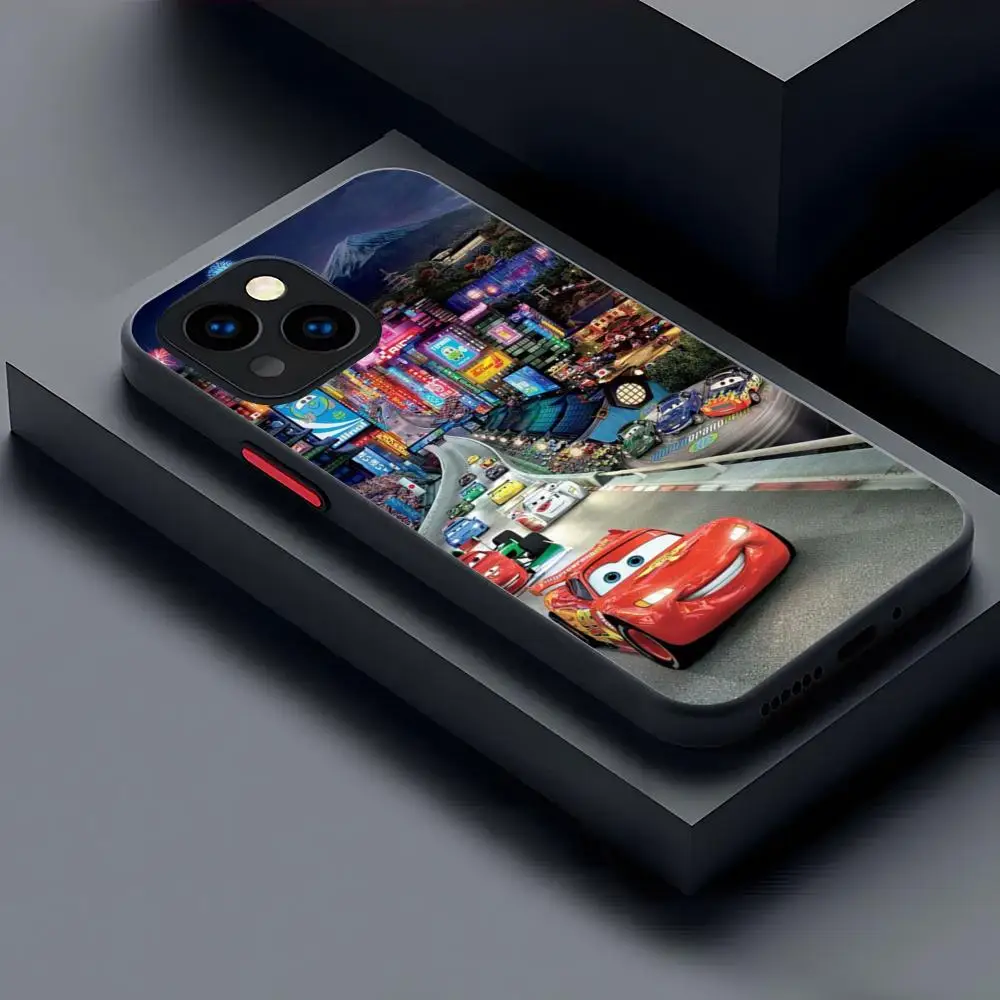 Cars 95 Lightning McQueen Phone Case Matte Transparent For 16 15 IPhone 12 11 13 Pro Max X XR XS 8 SE Mini Plus Back Cover