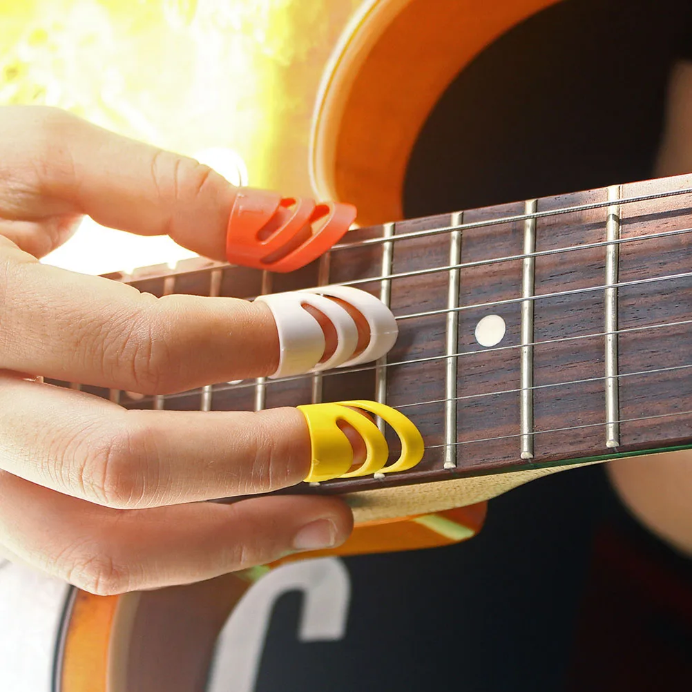

5 Pcs Ring Finger Cover Acoustic Guitar Picks for Beginners Thumb Electric Guitars Diy White Accessories