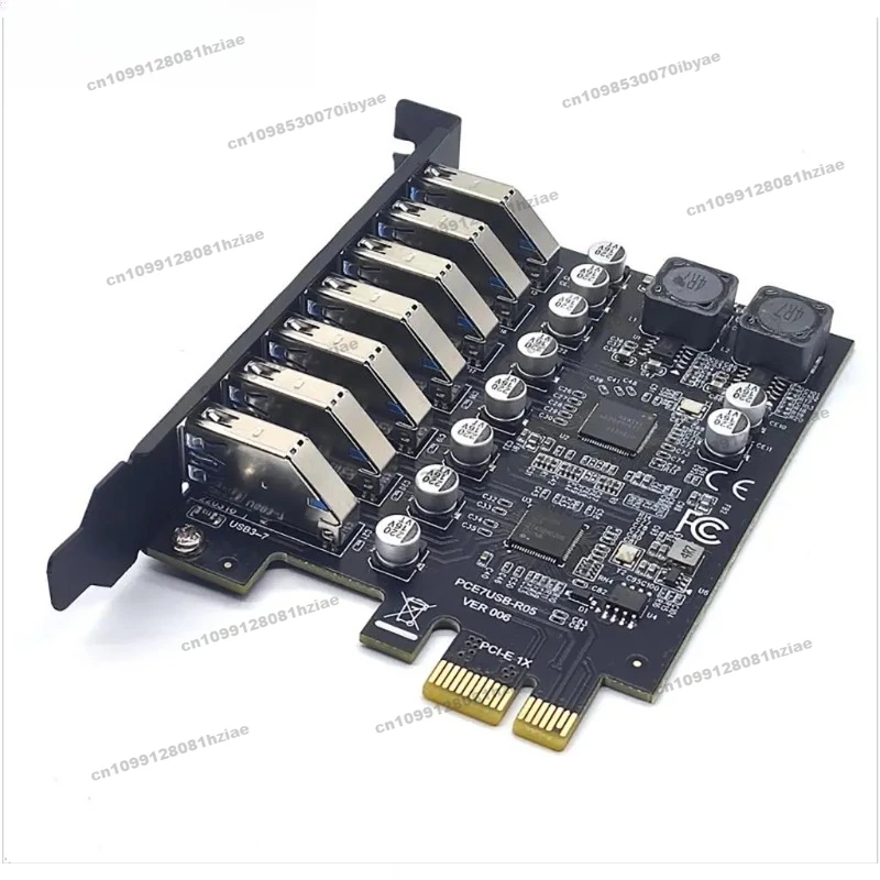

USB3.2 GEN1 19PIN PCI-E 1X Adapter PCI Express To 7 Ports USB 3.2 Expansion Adapter Card for WINXP/WIN7/8/ 10/11 /LINUX
