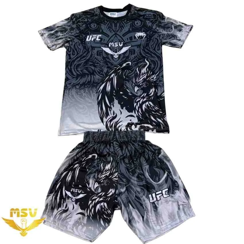 Meistverkaufte Outdoor-Sport-Freizeit-Sets für Herren und Damen mit Kurzarm-Oberteil und Kurzhose; Kampfsport- und Boxbekleidung – Detail 8