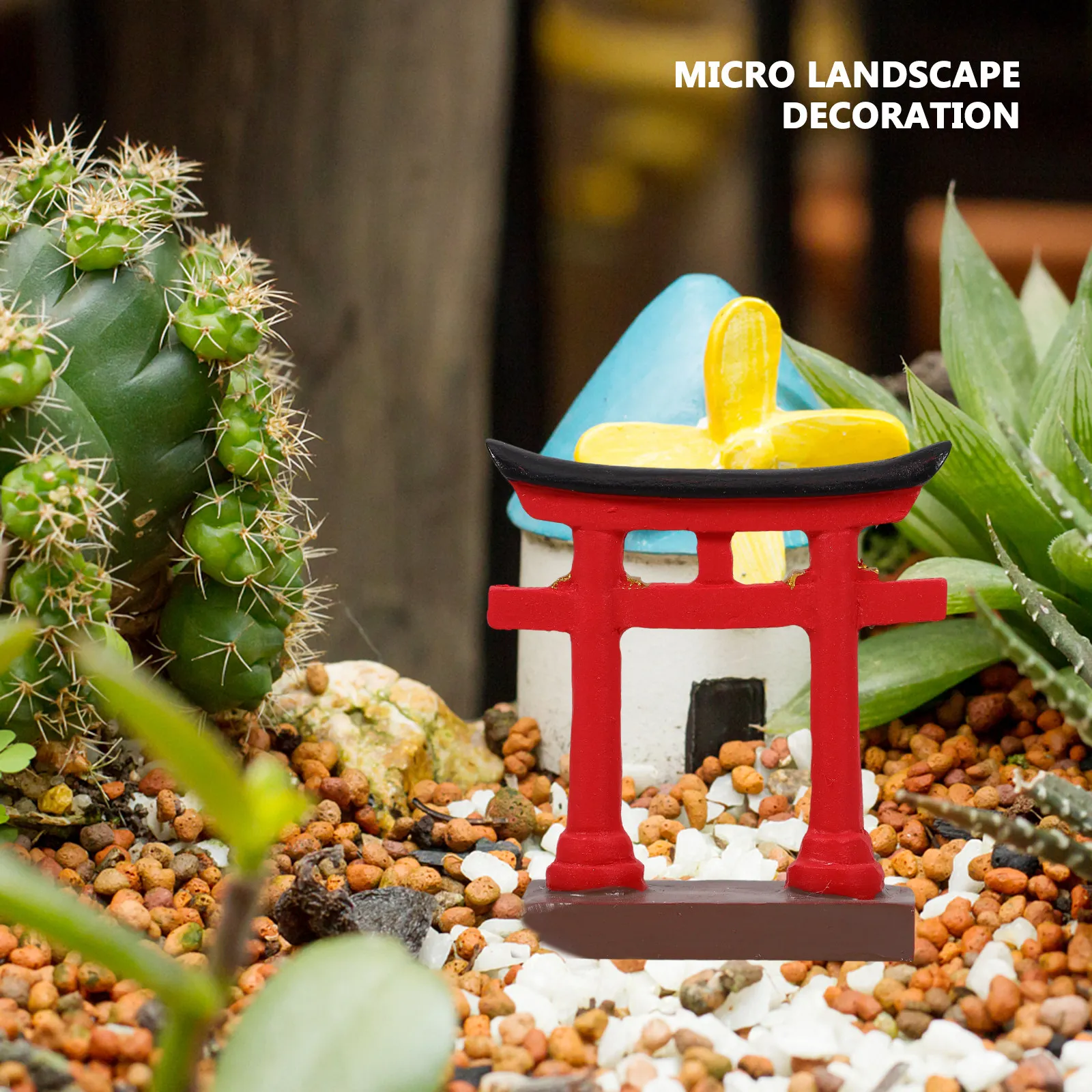 ミニチュア日本式鳥居ゲート樹脂製装飾品、家庭菜園、マイクロ風 - Bonsai Garden With Sand のレビューと価格