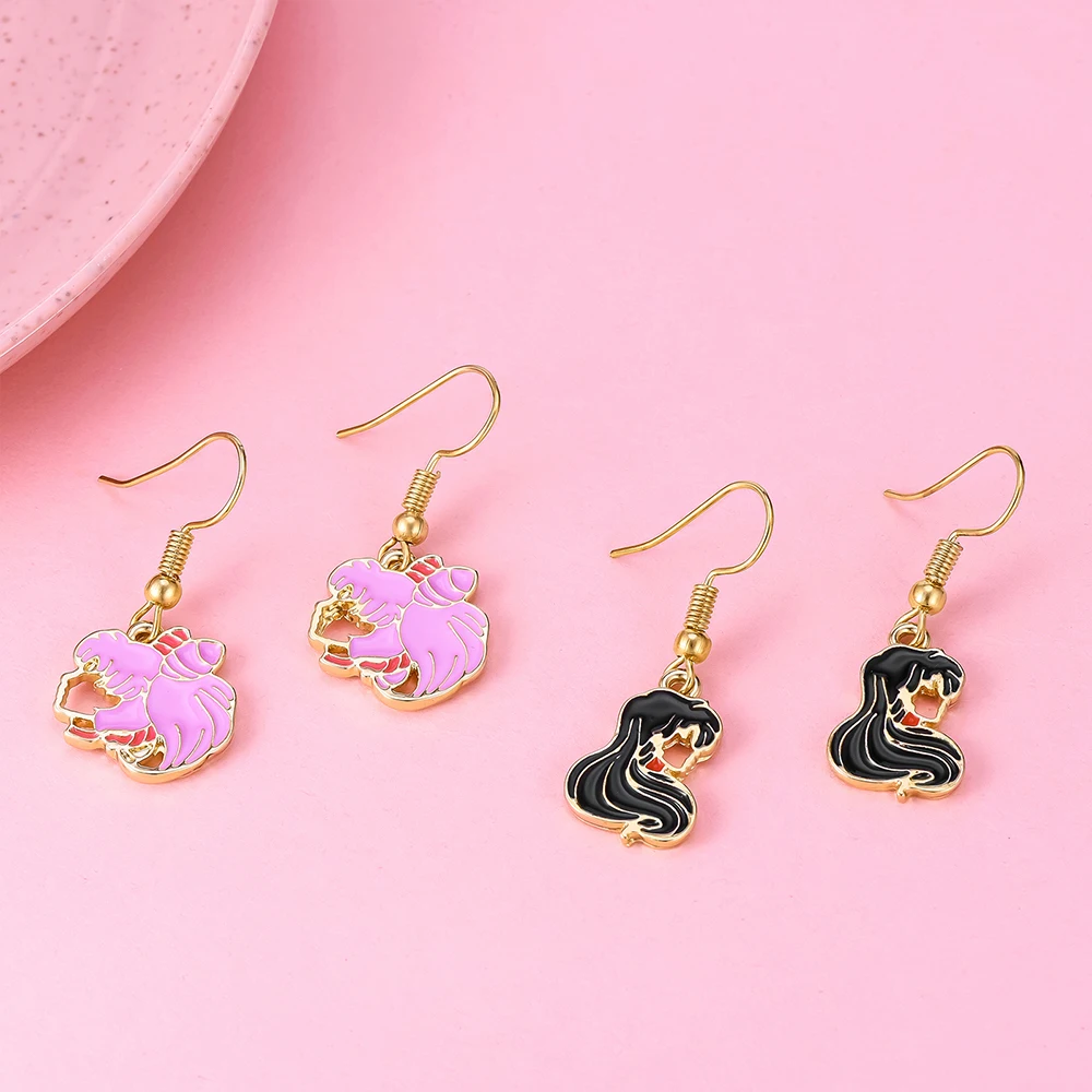 Sailor Moon Drop Earrings Set Many Anime Characters Charm Girly Dangle Earrings Jewelry Gifts for Girls Women