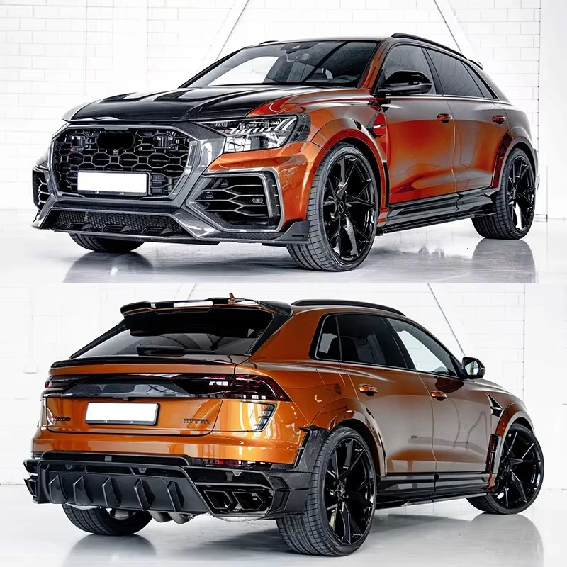 Suitable forAudi RS Q8 Modified Mansoy Carbon Fiber Car Spoiler Kit Front Lip Rear Lip Top Wing Rear Wing