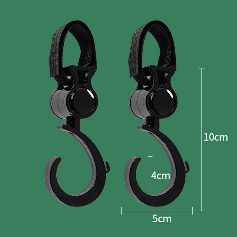 Baby Stroller Hook Plastic Hook Adhesive Belt Strong Bearing Capacity Mommy Bag Stroller Bag Hook Bicycle Motorcycle Hook