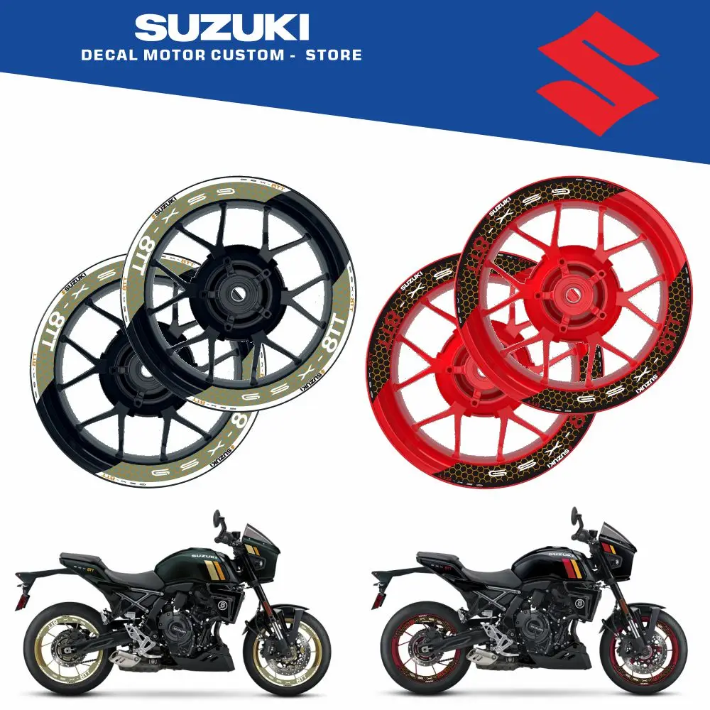 

Multi color selection 8 pieces decals stripes for front + rear rim decals stickers 2-Piece Decals For SUZUKI GSX-8TT GSX8TT