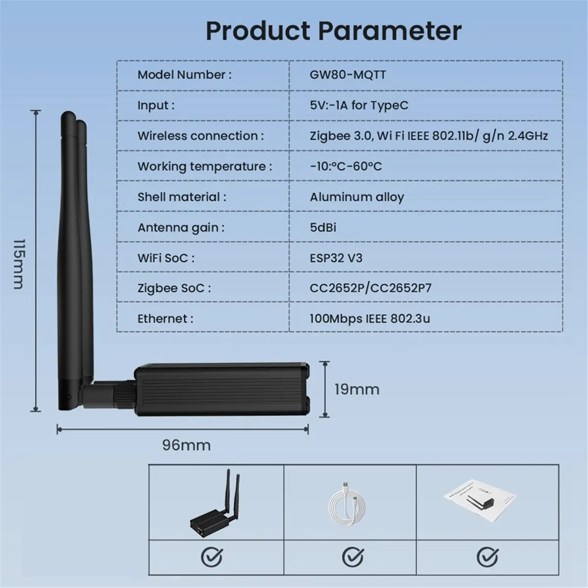 

【Promo】Zigbee 3.0 Wireless Gateway Dongle Plus Compatible with Home Assistant ZigBee2MQTT Zigbee Dongle Stick with Dual Antenna