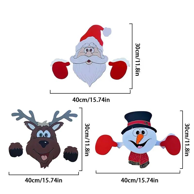 Christmas Fence Decoration Cute Santa Claus Snowman Board Festivals Home Outdoor Garden Patio Fence Lawn Decoration