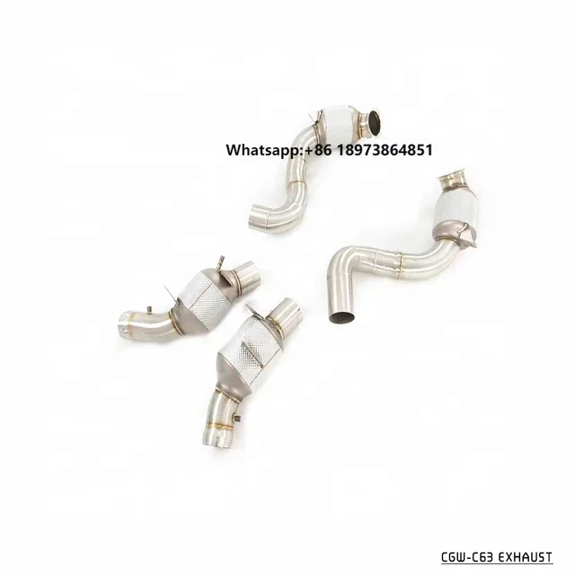 

Insane Sound Auto Parts Exhaust Downpipe Catted or Decat for Benz W205 C63 OPF Version