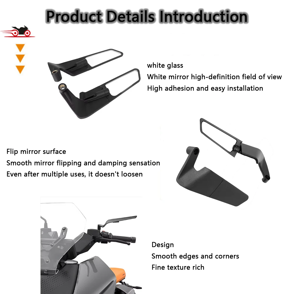 Motorcycle Mirrors Stealth Winglets Mirror Adjustable Mirrors For GROM Tank Pad Grom 125 Motocicletas GROM MSX 125 Msx125 - view 6
