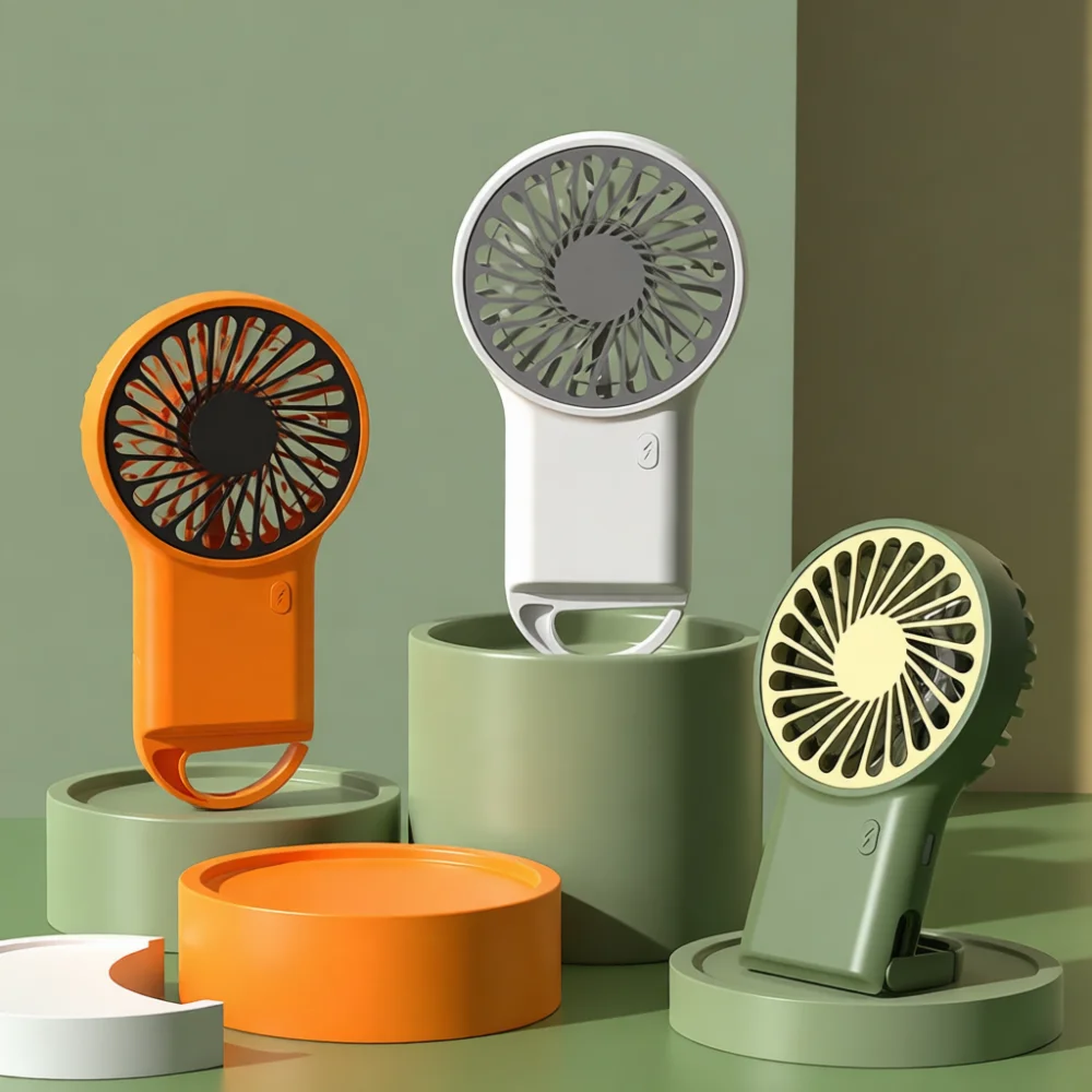 Portable Mini Folding Desktop Fan Handheld Air Cooler Rechargeable Cooling Device Silent Breeze For Home Office Travel
