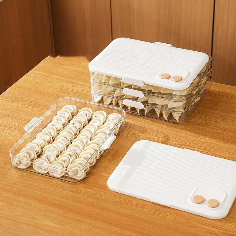 

Dumpling Storage Box Food Storage Container Stackable Refrigerator Organizer for Dumpling Wonton Food Kitchen Dumpling Box