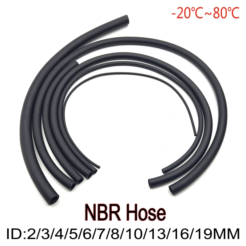 1M NBR Rubber Hose Oil Resistant Rubber Pipe ID 2 3 4 5 6 7 8 10 13 16 19mm Rubber Pipe Oil Pipe Nitrile Pipe Hose Tube Tubing