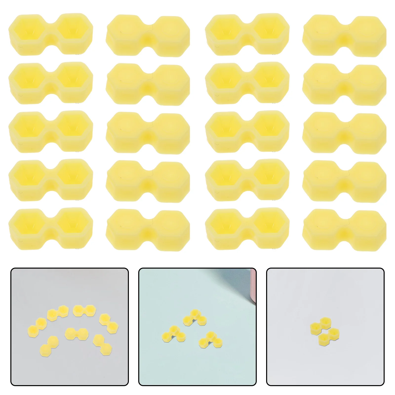 

400pcs Mini Lash Extension Glue Cups Dual Hole Design Precision Glue Placement Eyelash Grafting Tool Holder