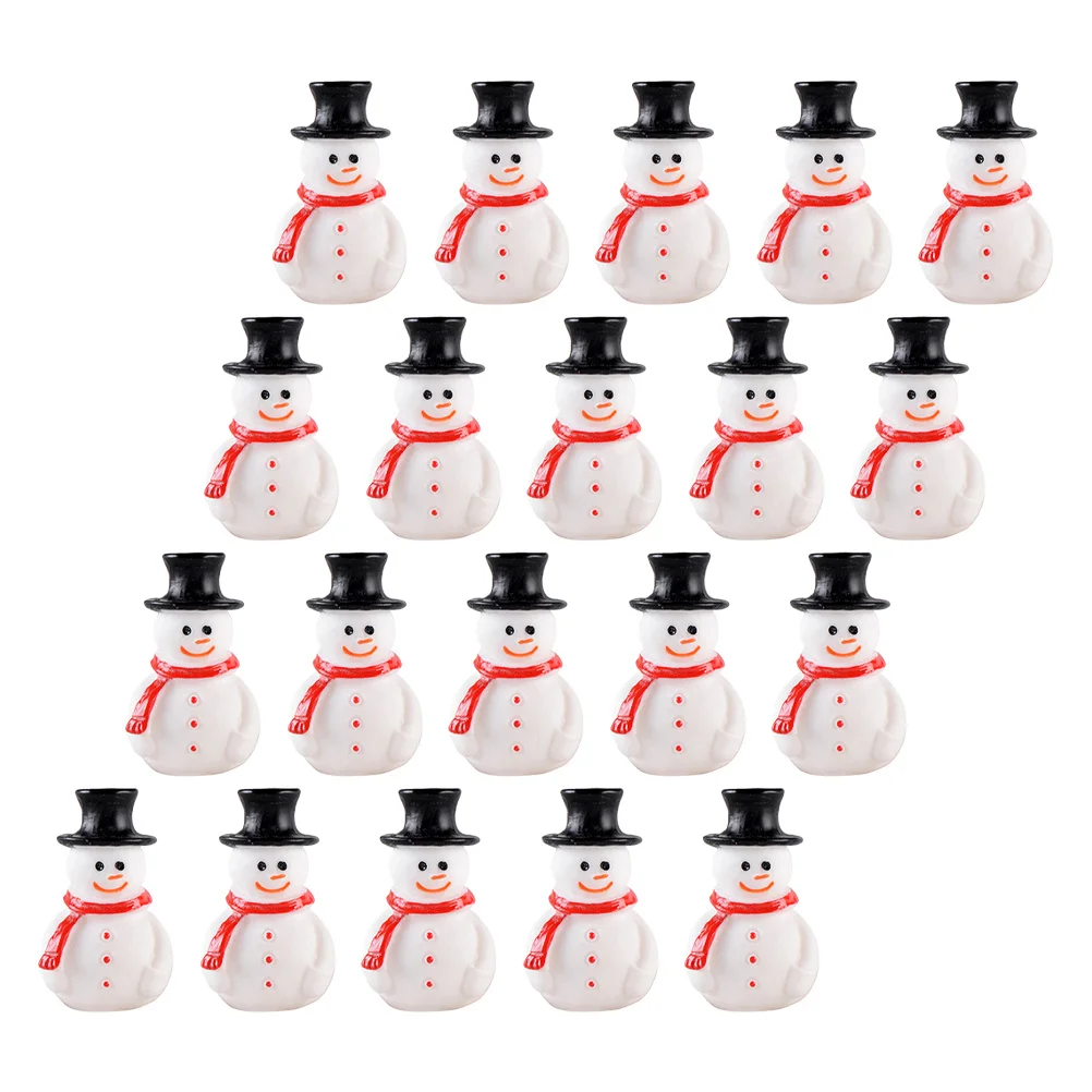 

20pcs Mini Figurines Christmas Resin Small Snowman Craft Diy Desktop Ornament Home Decor Party Decors Xmas Snowman