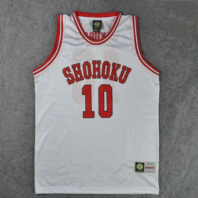 Anime Cosplay Costumes Shohoku High School No.10 Hanamichi Sakuragi Cosplay Top Vest Basketball Jersey