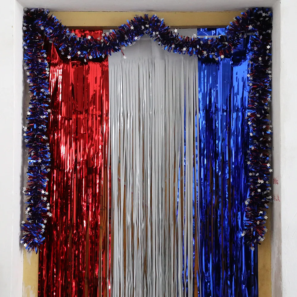 American Independence Day Garland, National Day Party Door Decorations, Star Ribbon Garland