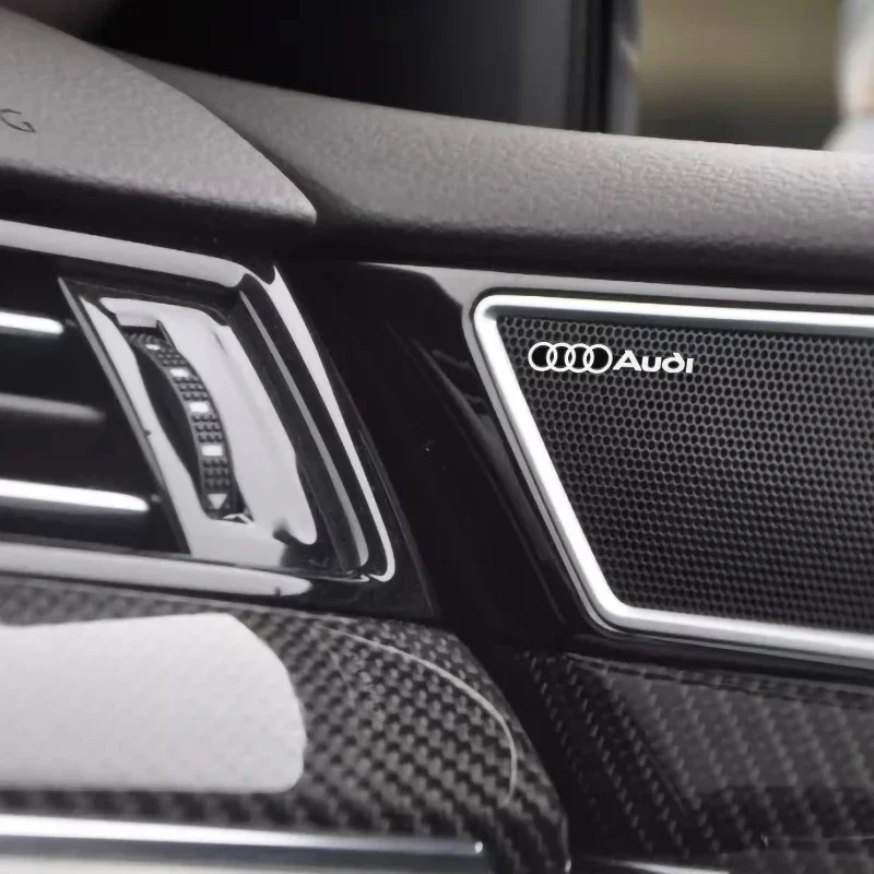 سيارة الصوت تزيين ثلاثية الأبعاد الألومنيوم شعار شارة ملصق مائي اكسسوارات لأودي سلاين كواترو RS A3 A4 B8 8P 8V B6 A5 A6 C7 Q5 B9 #6