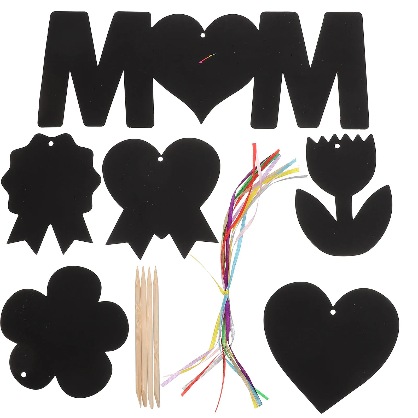 1 مجموعة عيد الأم خدش ورقة الإبداعية للأطفال DIY حزب شنقا الديكور الأسود خدش قبالة عيد الأم الحرفية
