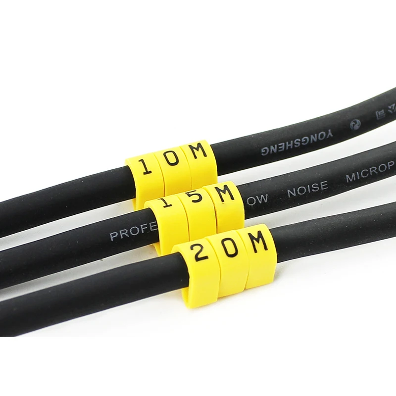 KSS Yellow Digital Wire Markers Wiring Numbering Tubes Multi-channel Cable Audio Wire Marking Sleeves Labels