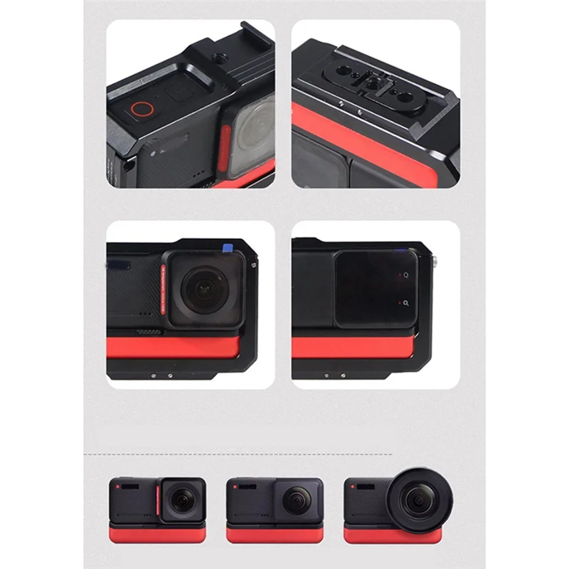 AD41-Para Insta360 One RS jaula de Metal para conejos botas frías múltiples soporte de Flash de expansión jaula plegable magnética protectora