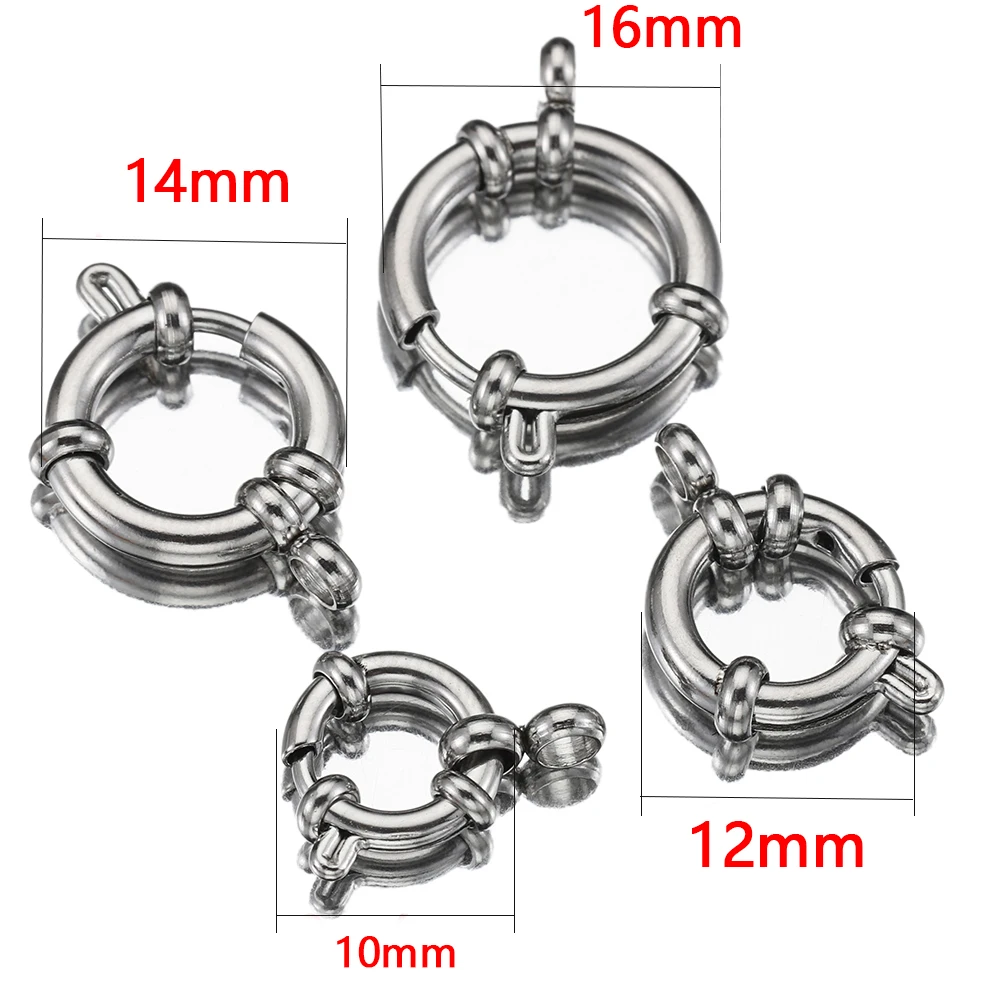 ตะขอสปริงกลมสแตนเลสสีทอง 4 ชิ้น สำหรับสร้อยข้อมือ สร้อยคอ ตัวเชื่อมต่อ ทำเครื่องประดับ DIY
