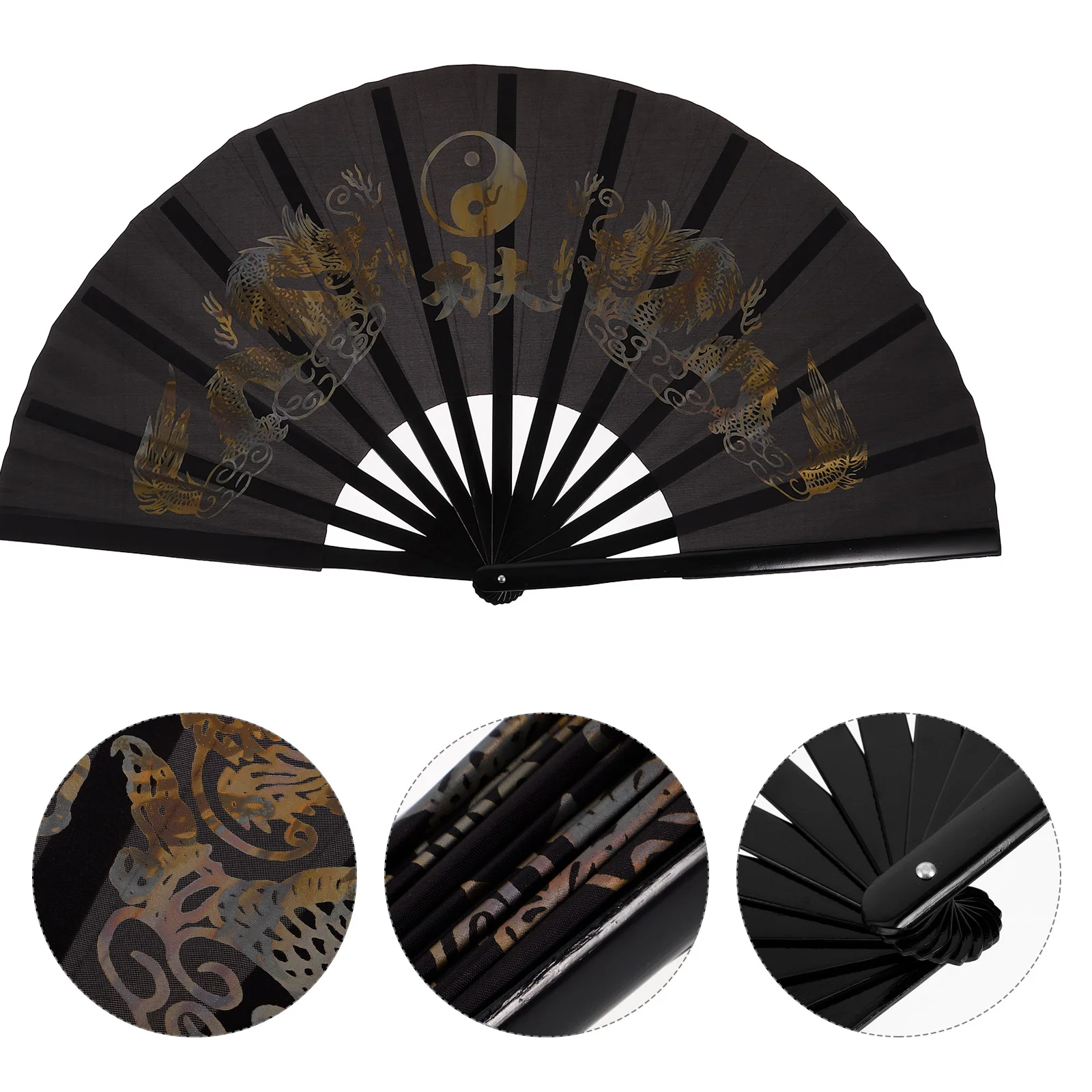 

Fan Chinese Bamboo Bone Kung Fu Hand Large Style Fans Martial Performance Foldable Decorative for Weddings