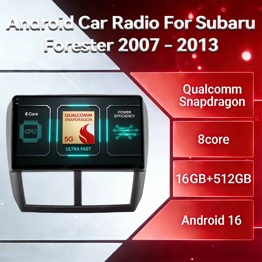 Android 16 Car Radio For Subaru Forester 3 SH 2007 - 2013 For Subaru Impreza GH GE 2007 - 2011 Multimedia Player 4G WIFI NAVI BT