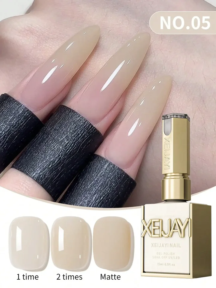 Esmalte en gel rosa transparente de 15ml de larga duración, esmalte en gel que se remoja con luz LED/UV, para salón de uñas o casa, regalo para mujer 5