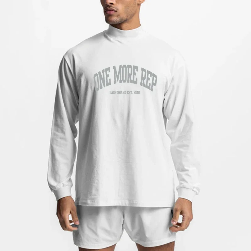 

Mens Oversized Loose Running T-shirts Autumn Turtleneck Sports Shirt Gym Fitness Cotton Casual Long Sleeve T Shirts