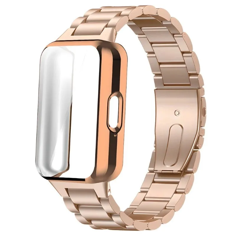 Custodia protettiva per Samsung Galaxy Fit 3 SM-R390 Custodia in TPU + cinturino in metallo per Samsung Galaxy Fit 3 Accessori per cinturini in acciaio inossidabile