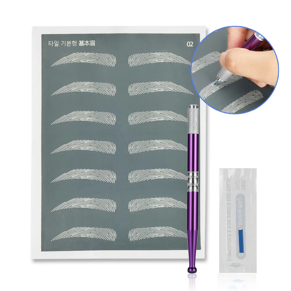 

Microblading Kit Professional Caneta Tebori Eyebrow Tattoo Pen Permanent Makeup Kit With 1 Agujas Microblading 14pin
