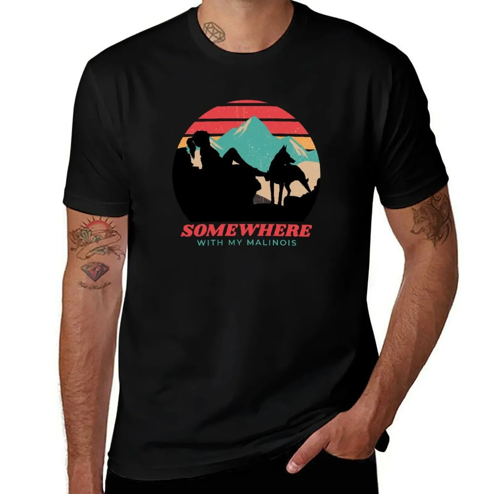 Somewhere With My Malinois Women's Adventurous Outdoor T-Shirt plain heavyweights mens t shirt