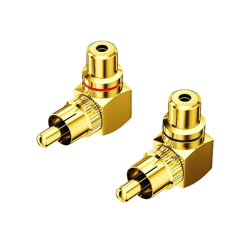 

EMK elbow RCA female audio cable male to female plug lotus head amplifier coaxial 90 degree right angle L adapter