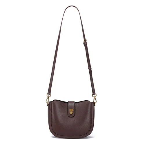 Imagen 2 del producto Bandolera de piel de vaca auténtica para mujer, bolso de mano de cuero de vaca Natural suave, bolsos cruzados de diseño de lujo a la moda para mujer