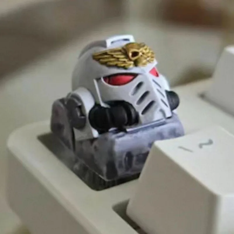 WH40K Stylized Helmet Keycap 3D Printed Resin Custom Artisan Keycap Mechanical Keyboard Accessory Desktop Decor Collectible Gift