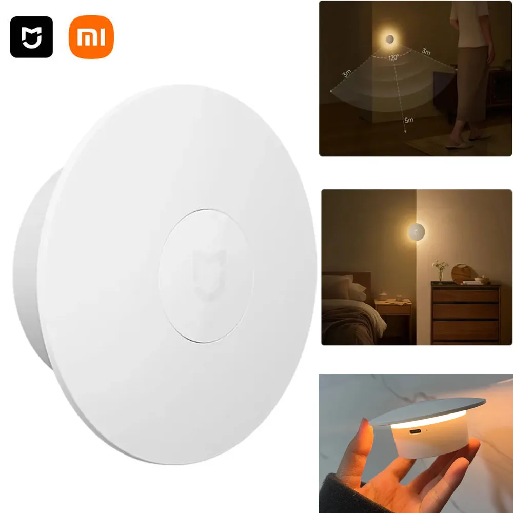 

Xiaomi Mijia Night Light LED With Motion Sensor 600mAh Rechargeable 3 Brightness Adjustable Night Lamp Magnetic For Room Home