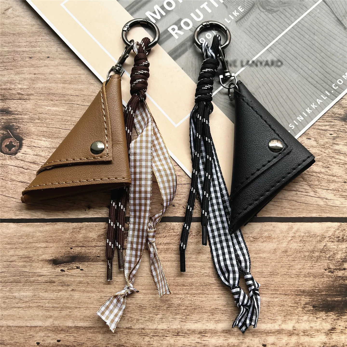 

Keys Holder Brown Keychain Accessories Pendant Vintage Key Ring Holder with PU Leather Key Box Removable Keychain for Bags