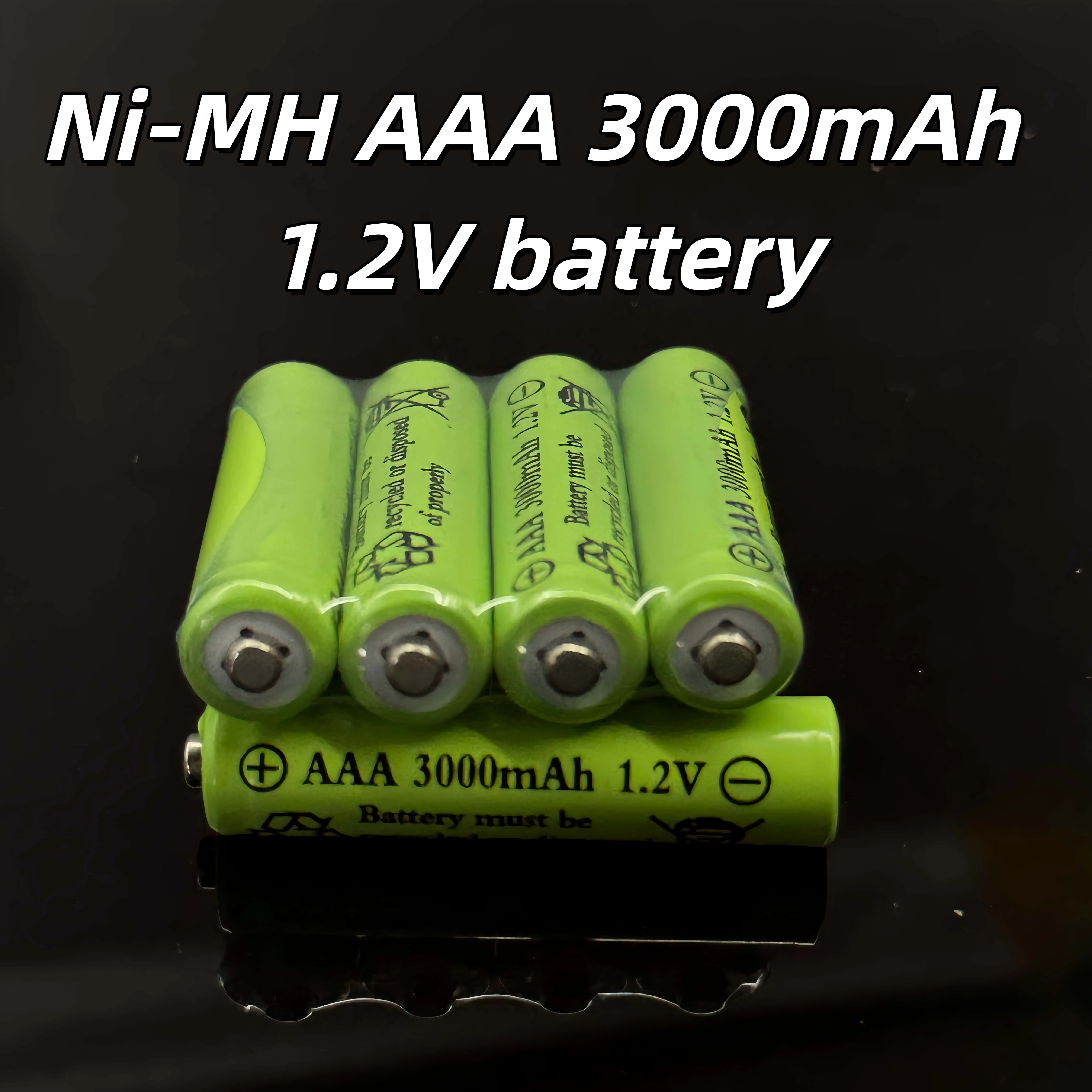 Batteria Ni‐MH AAA da 1,2 V 3000 mAh 18+ cicli per mouse wireless/luci solari da giardino/radio portatili