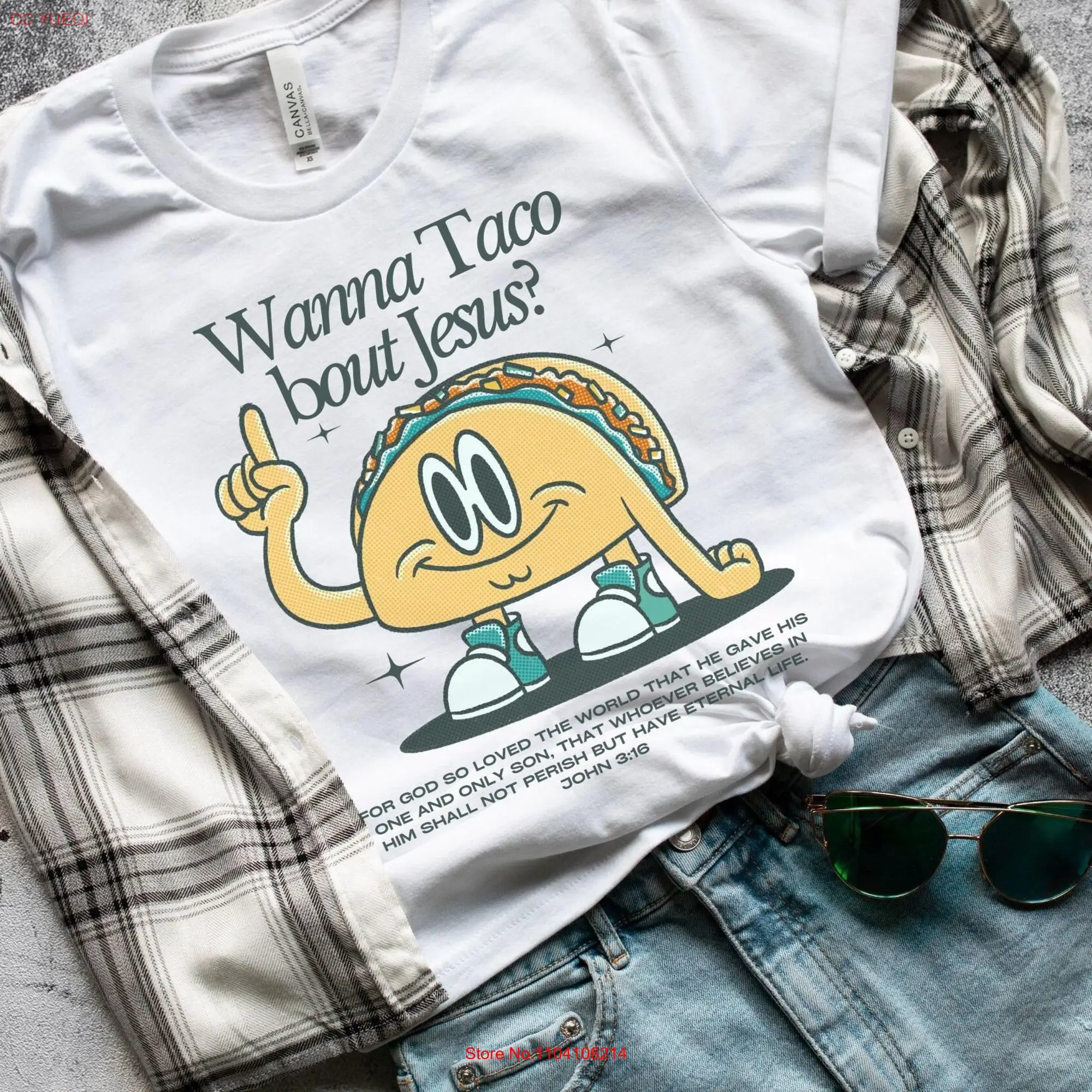 Retro Christian T Shirt John 3 16 Bible Verse Vintage Wanna Taco bout Jesus Funny Religious Women Cute Faith Apparel Pray