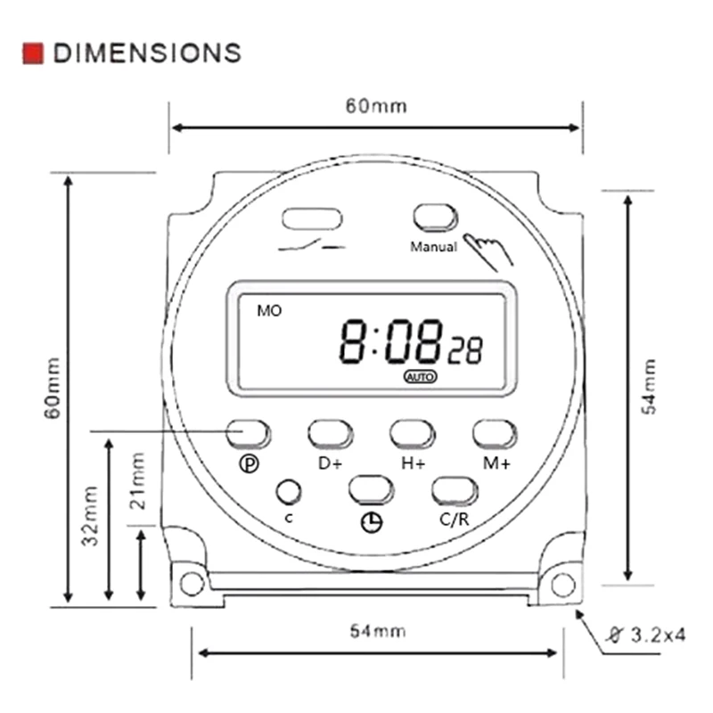 CN101A Timer Switch AC/DC 12V 24V 110V 120V 220V 230V 240V Digital LCD Power Week Mini Programmable Time Switch Relay 8A to 16A