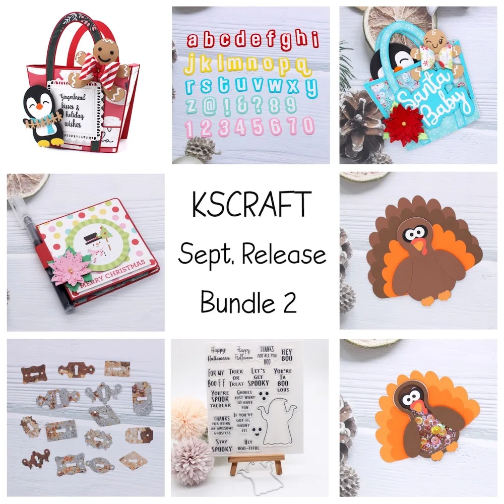 KSCRAFT September New Release Bundles Metal Cutting Dies Stencils for DIY Scrapbooking Decorative Embossing DIY Paper Cards