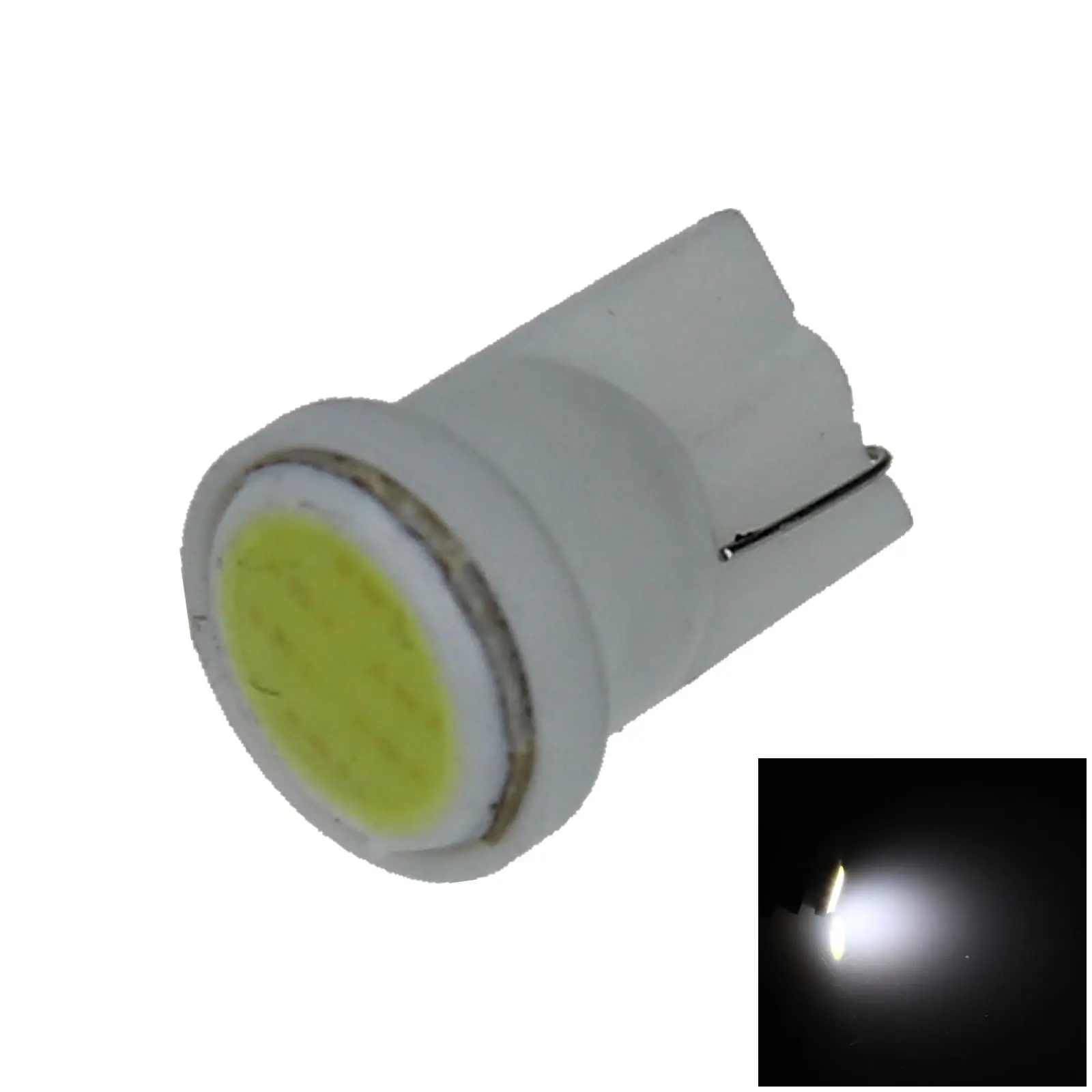 1x White Car T10 W5W Side Light Lamp Marker Lamp 1 Emitters COB SMD LED 1252 2450 2652 A068 - zdjęcie 1