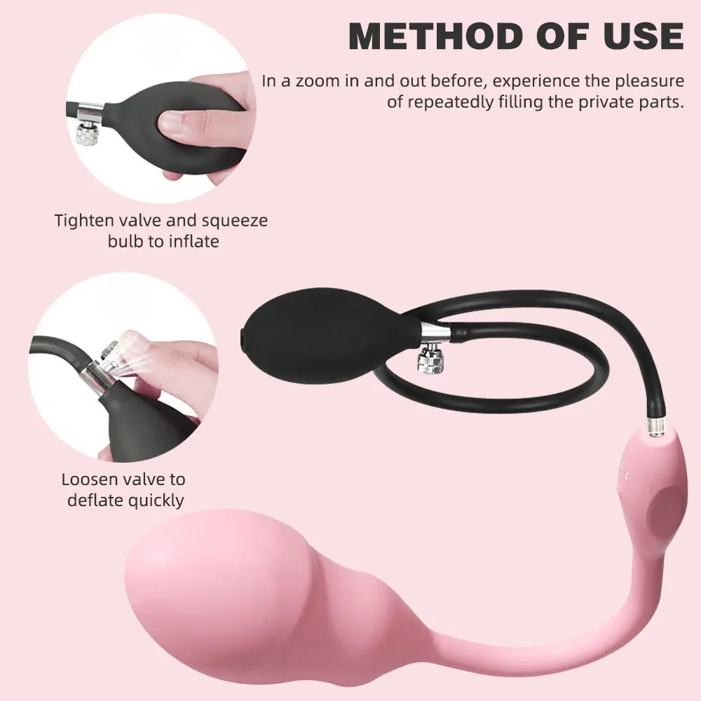 Remote Control 10-frequency Vibration Inflatable Dildo Butt Plug Vaginal Stimulation Anal Plug Anal Dilator Sex Toy for Couples